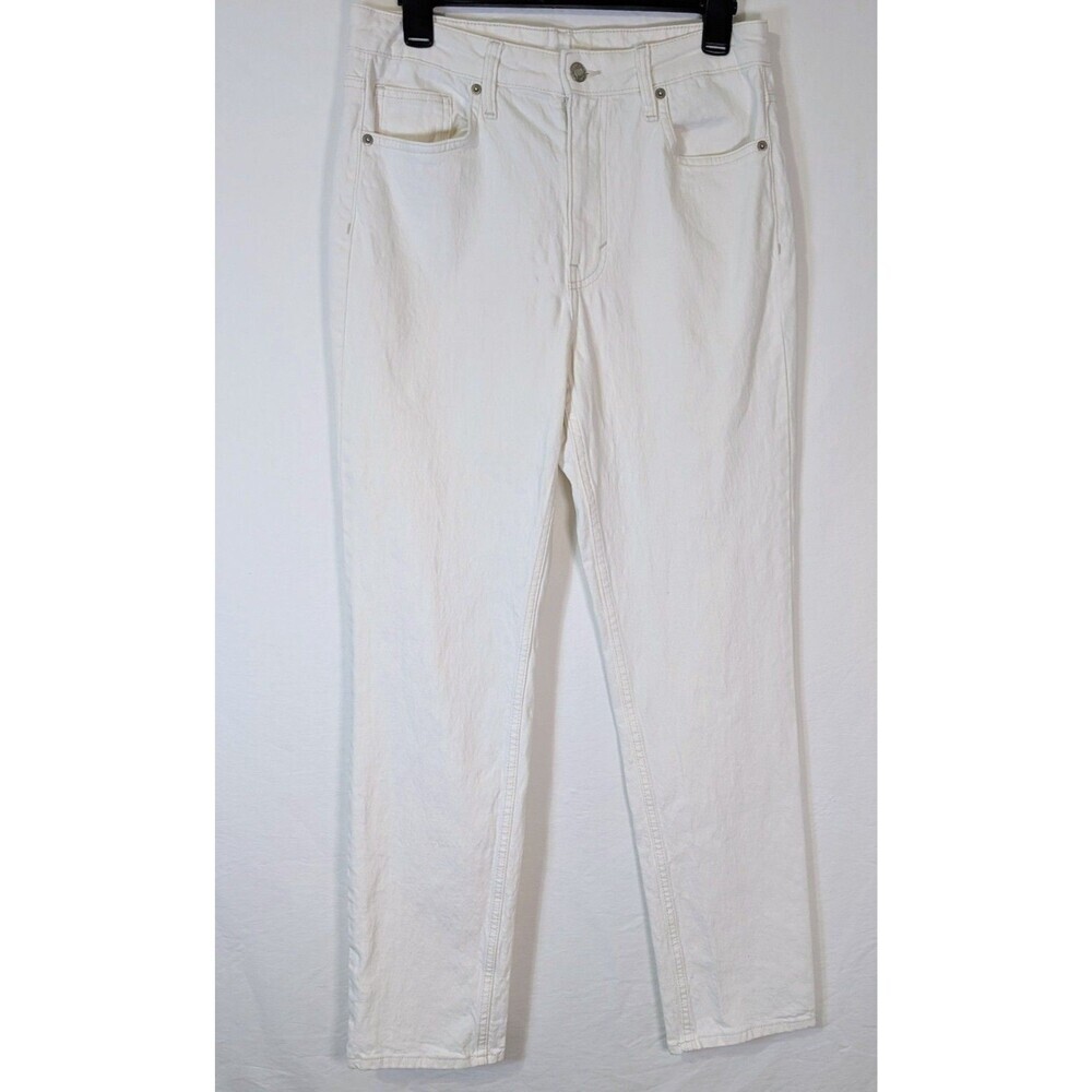 H&M &Denim White Vintage Straight High Waist Jeans Size 8